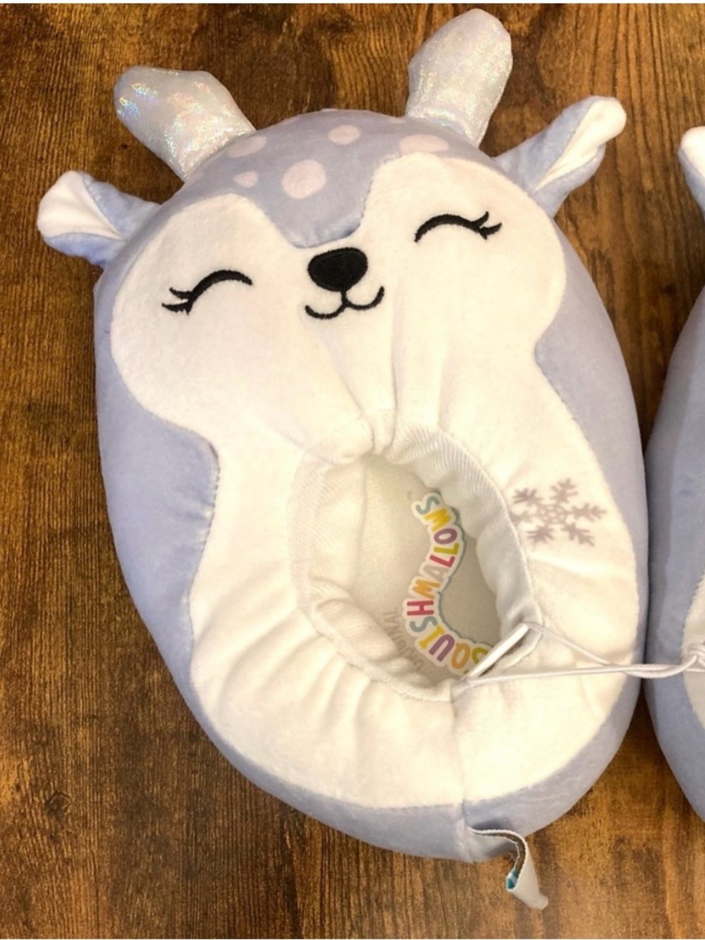 Squishmallows Kids' Deer Slippers - Light Blue Size 13-1 New - Picture 5 of 5